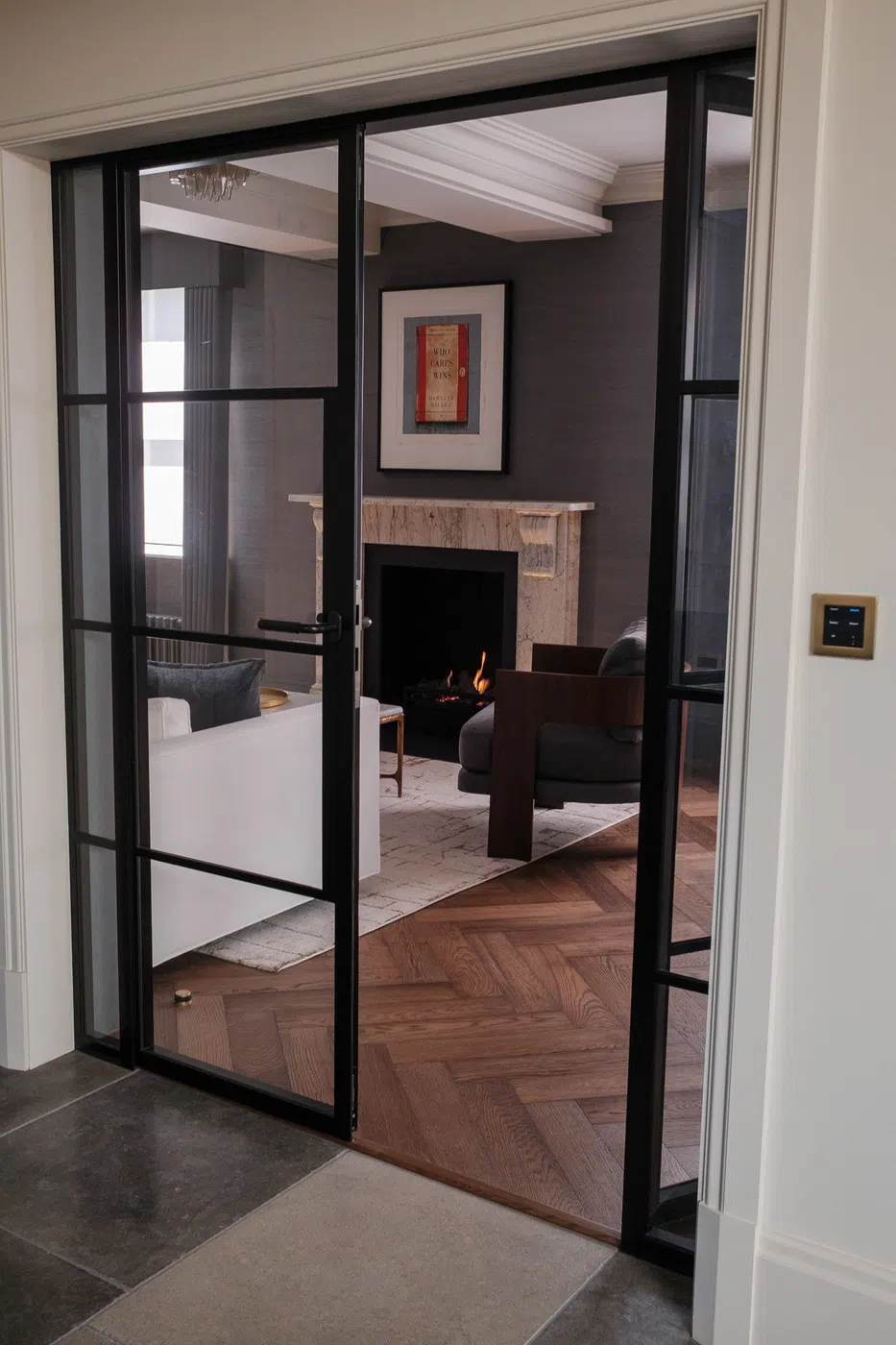 Contemporary Gas Fireplace Glass Front