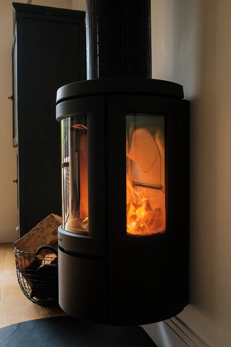 Freestanding Log Burner Side View